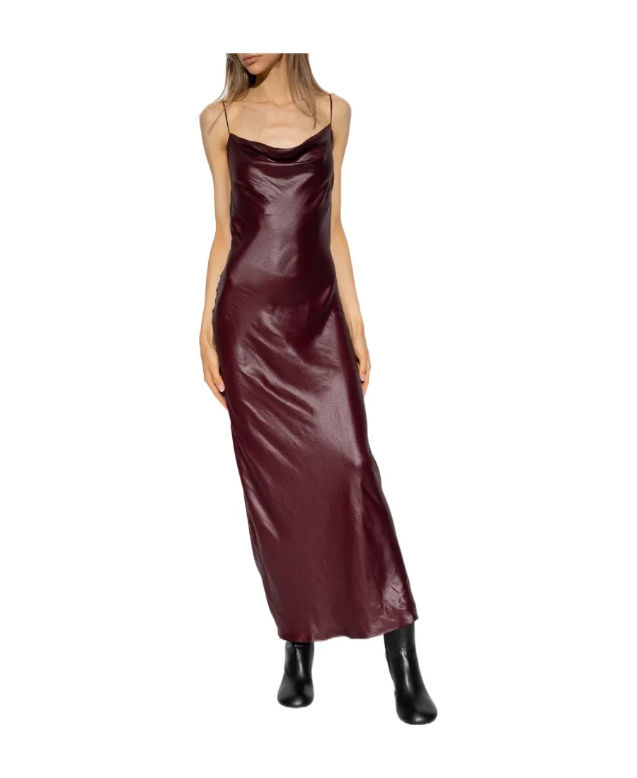 Backless Square-Neck Midi Dress
