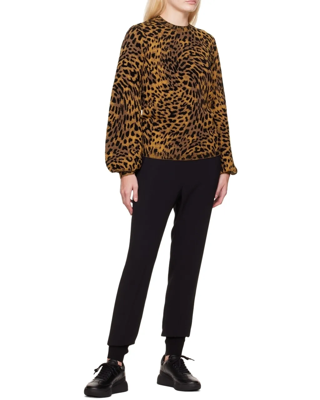 Logo Leopard Print Knitted Pullover