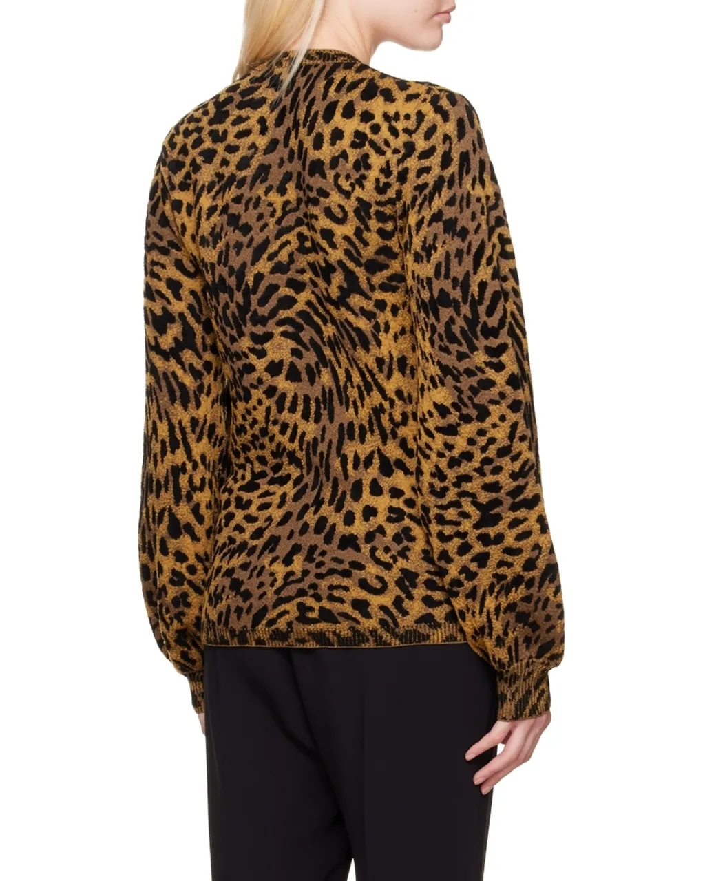 Logo Leopard Print Knitted Pullover