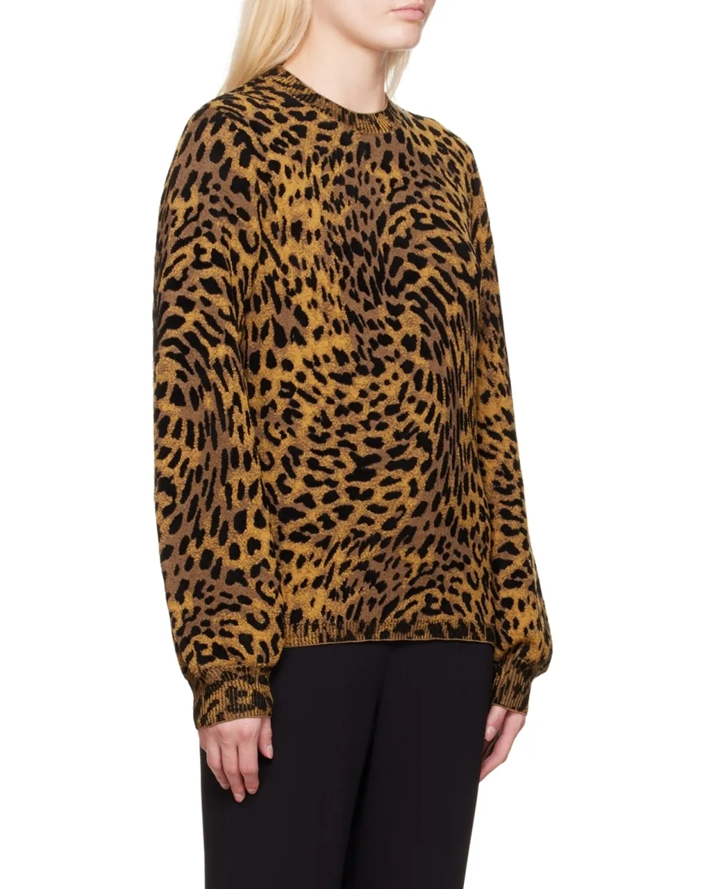 Logo Leopard Print Knitted Pullover