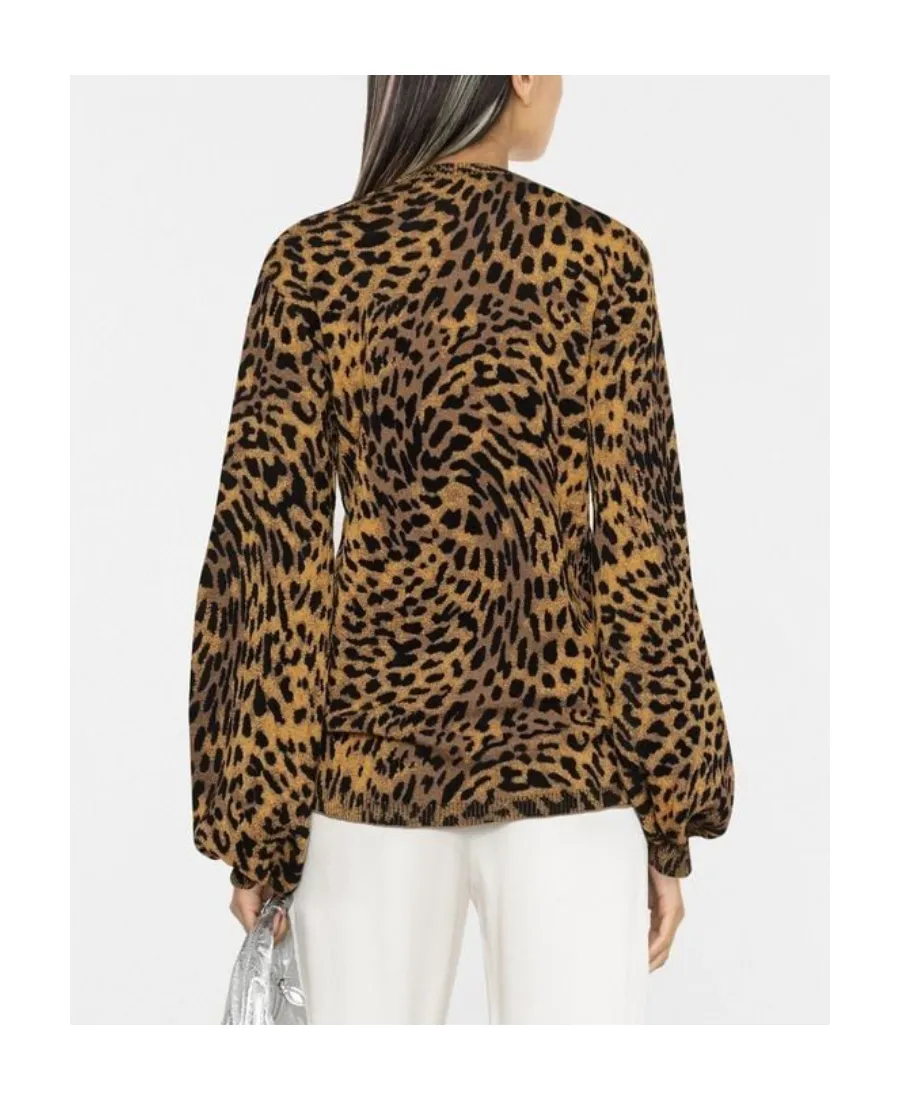 Logo Leopard Print Knitted Pullover