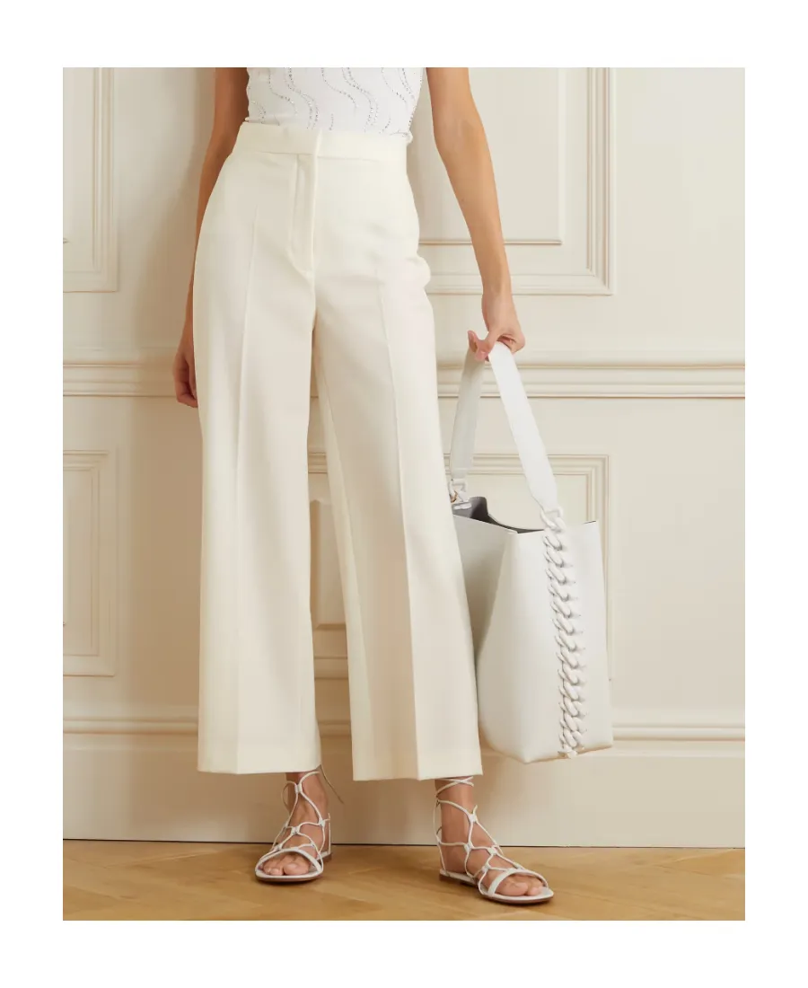 Wide-Leg Cropped Trousers