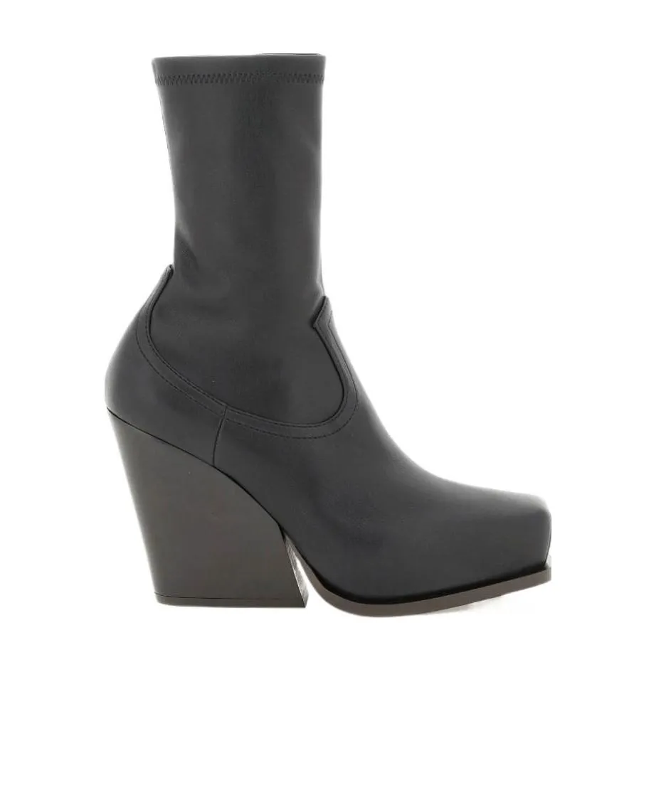 Side Zipped Cowboy Stretch Ankle Boots