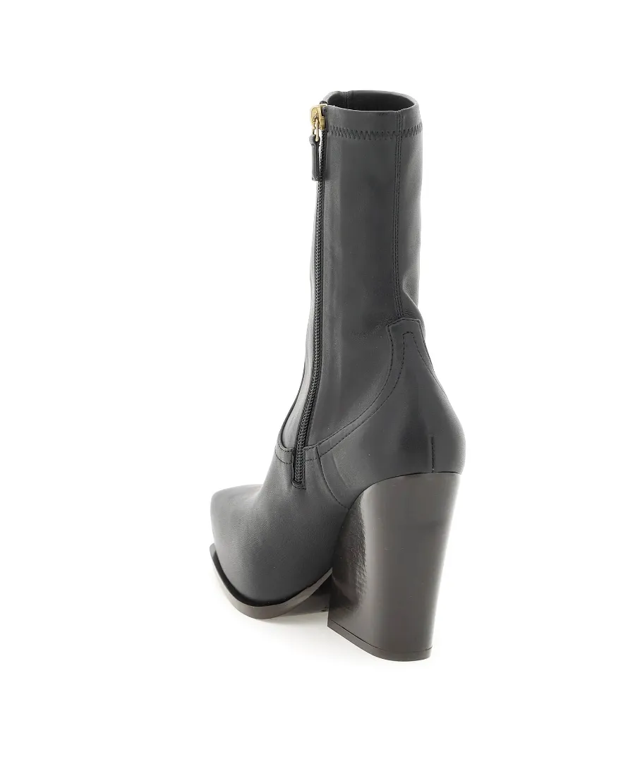 Side Zipped Cowboy Stretch Ankle Boots