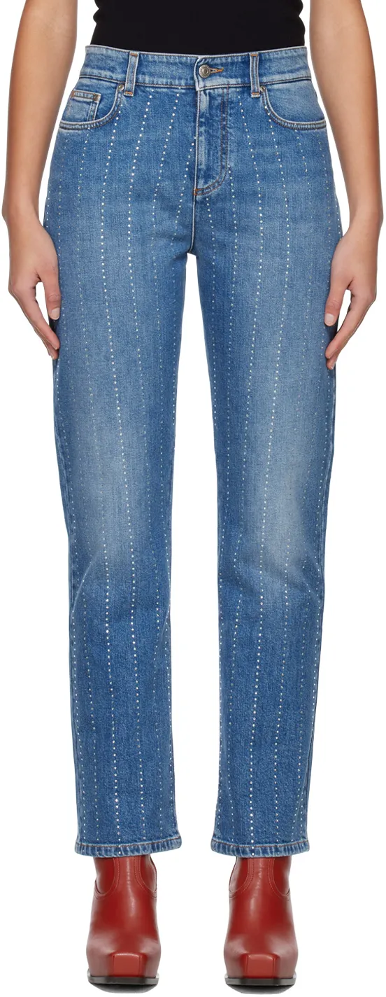 Embellished Mid-Rise Jeans