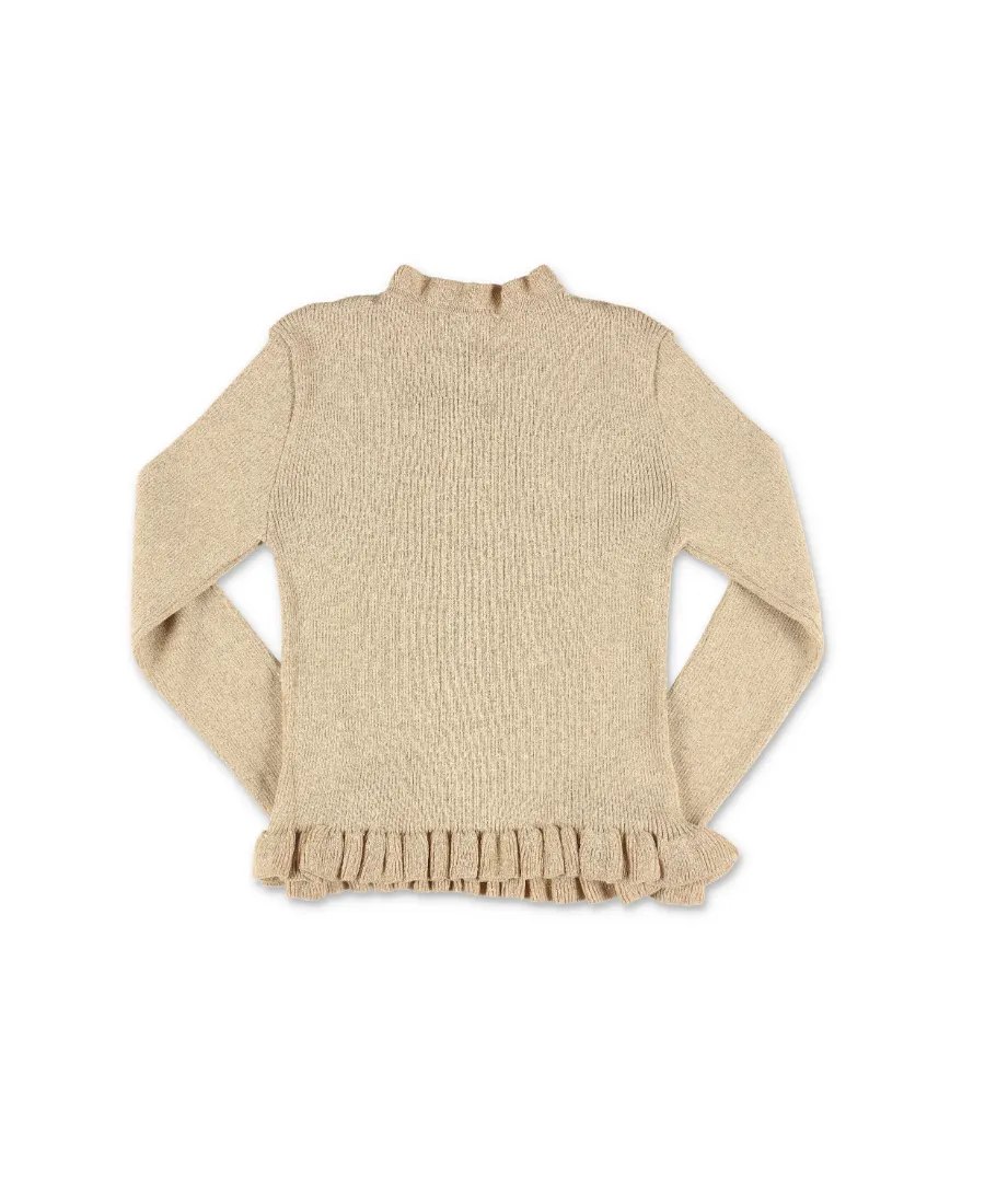 Ruffled Detail Knitted Pullover