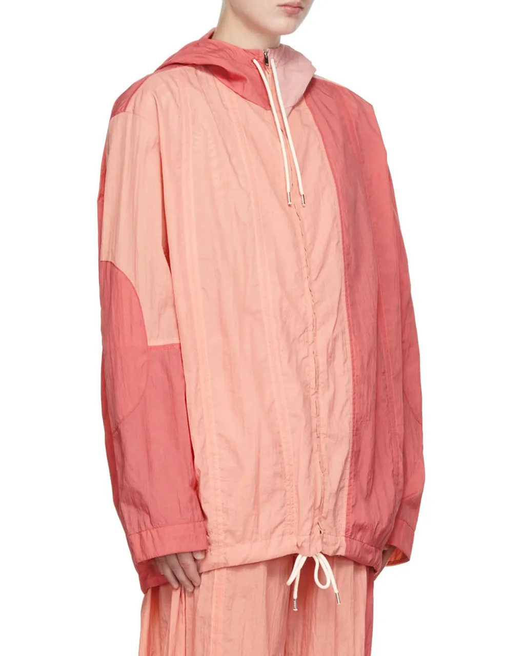 Two-Tone Crinkled Bomber Jacket
