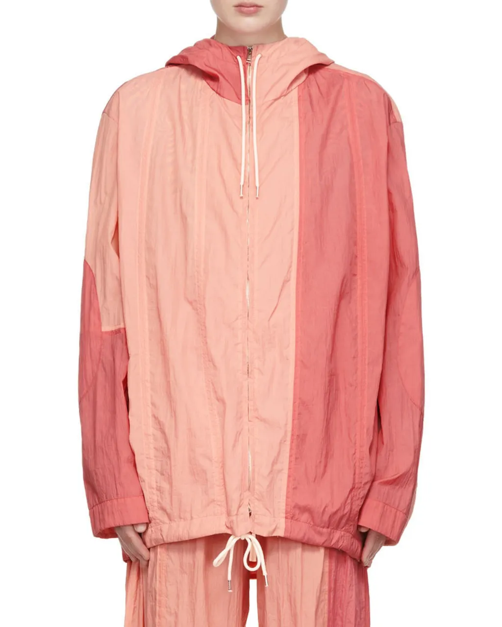 Two-Tone Crinkled Bomber Jacket