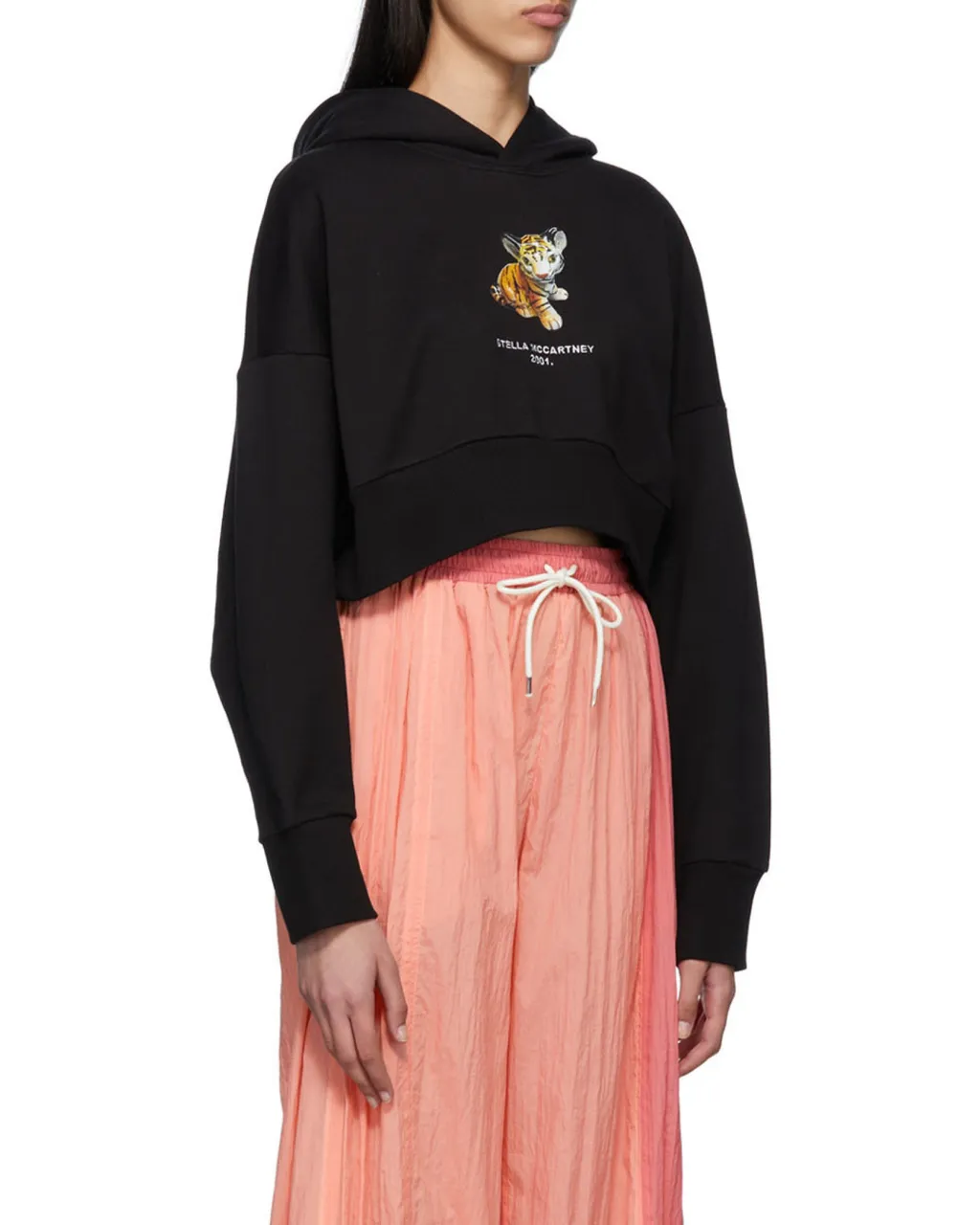 Graphic Printed Cropped Hoodie
