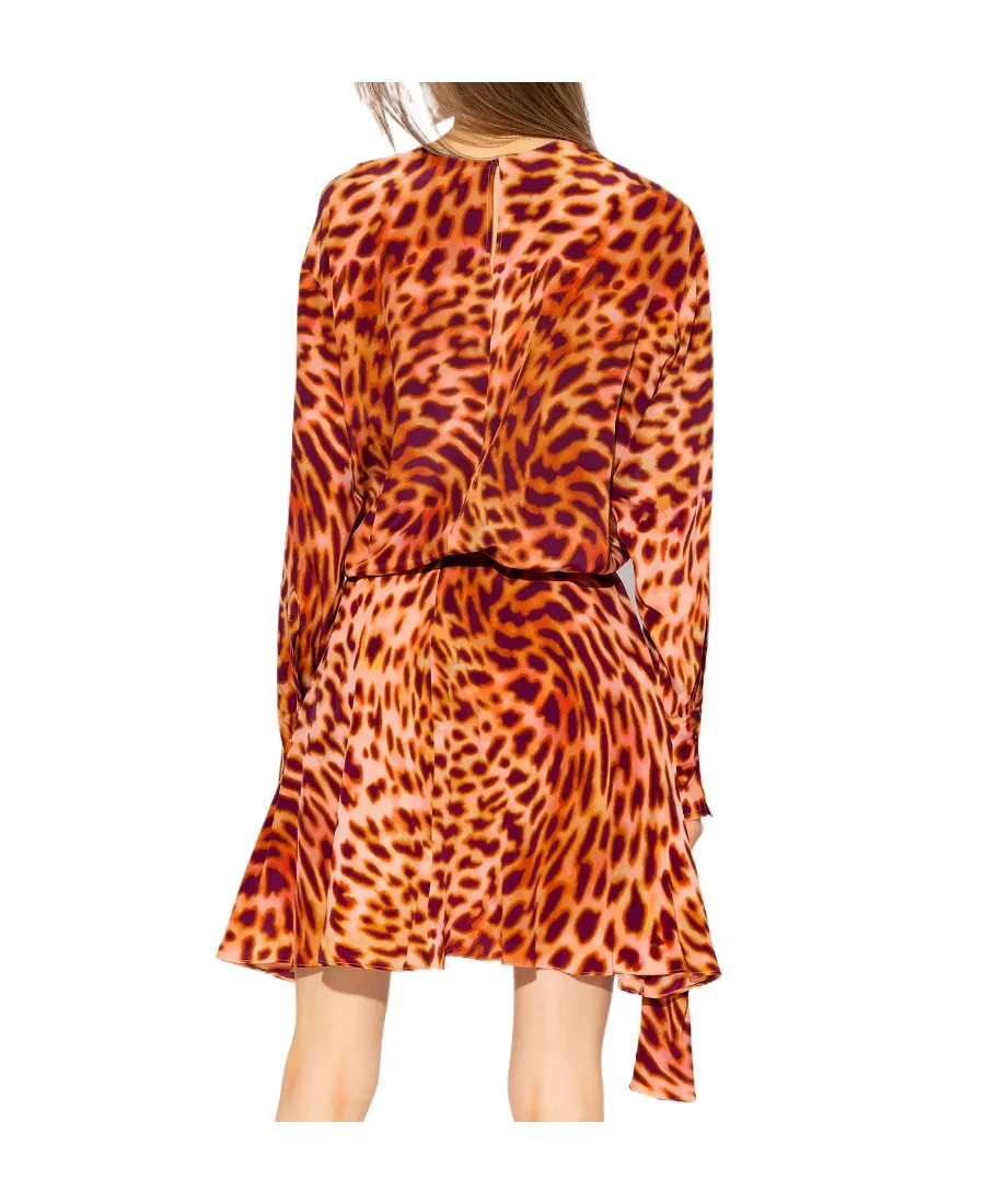 Cheetah Printed Asymmetric Mini Dress
