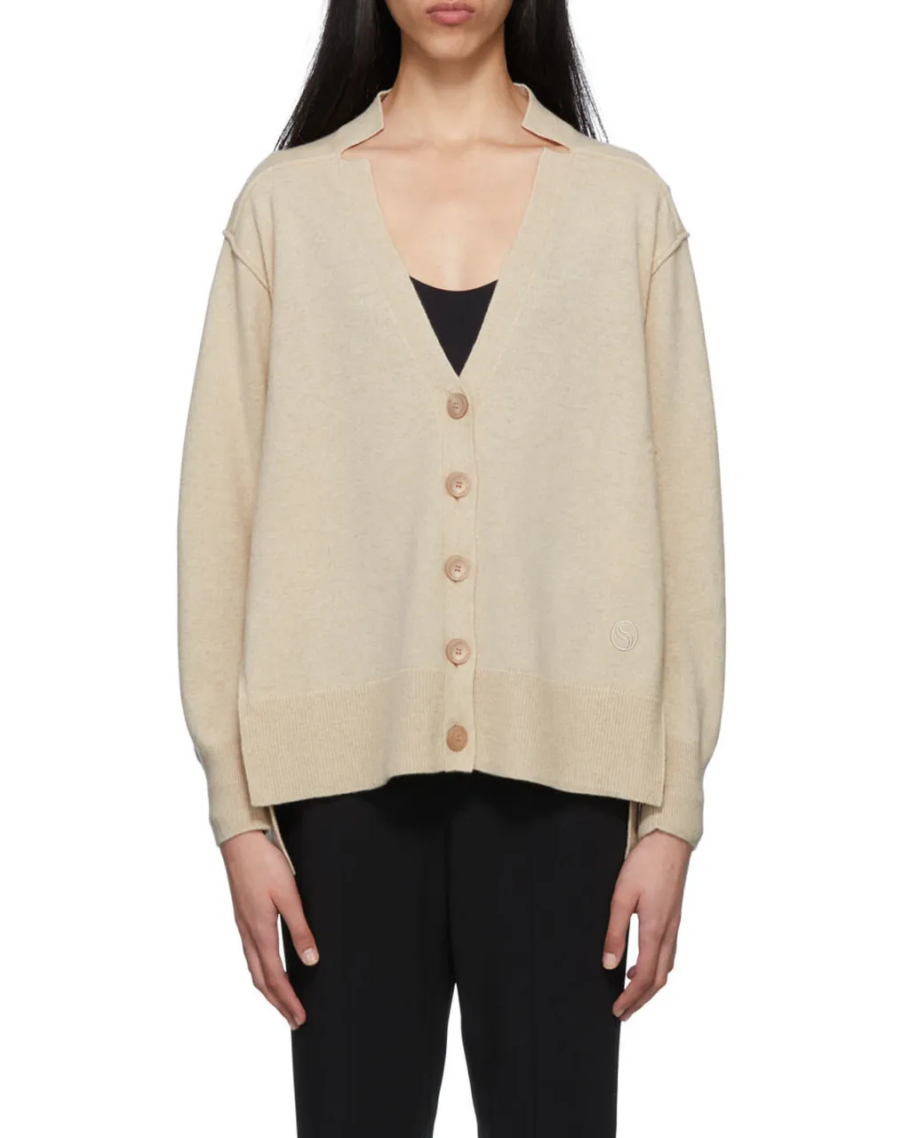 Long-Sleeved V-Neck Cardigan