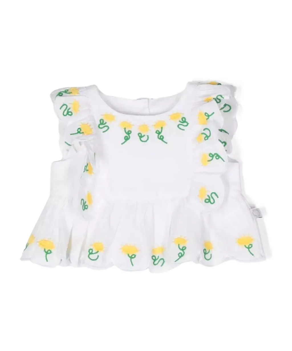 Floral Embroidered Ruffled Dress