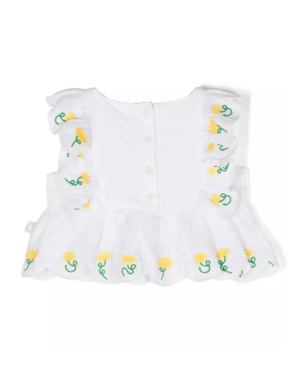 Floral Embroidered Ruffled Dress