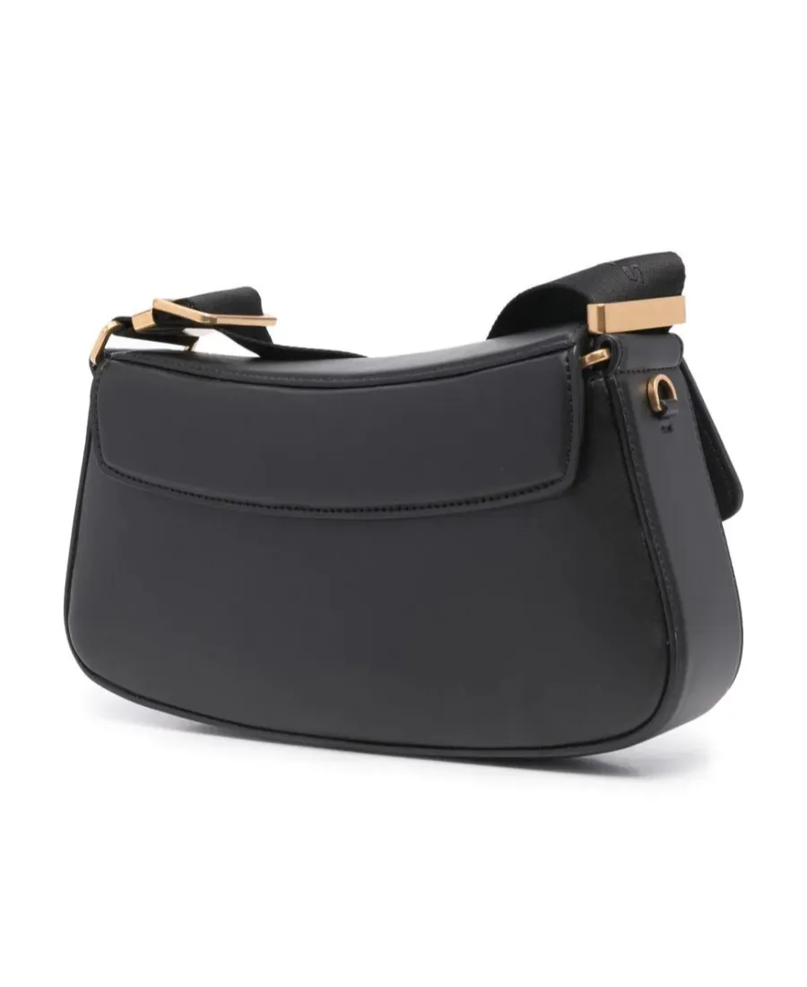 S-Wave Logo Plaque Fold-Over Shoulder Bag