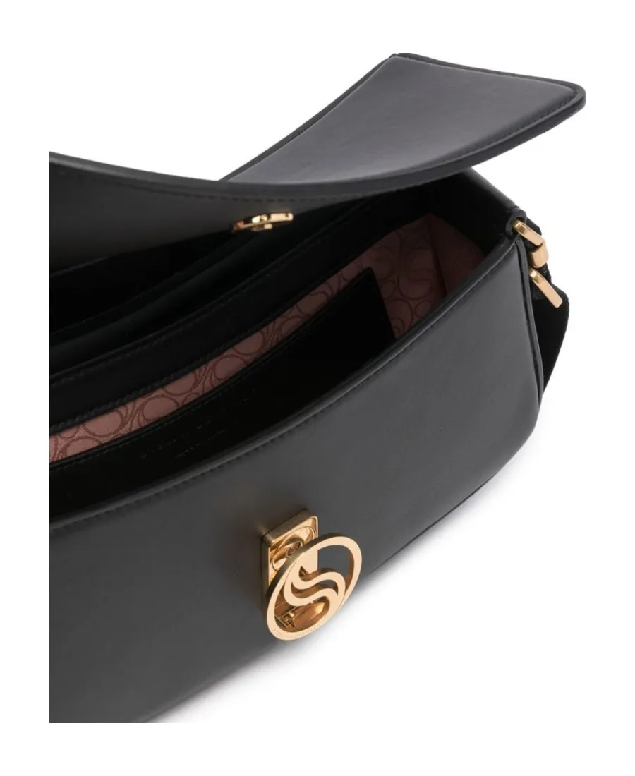 S-Wave Logo Plaque Fold-Over Shoulder Bag