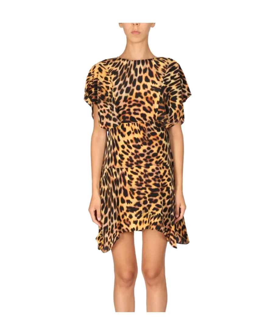Logo Leopard Print Dress