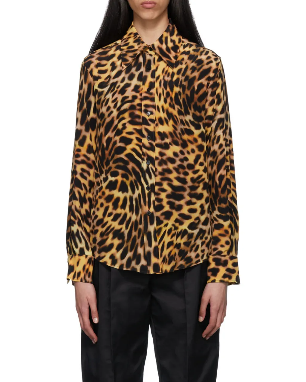 Leopard Pattern Long-Sleeved Shirt