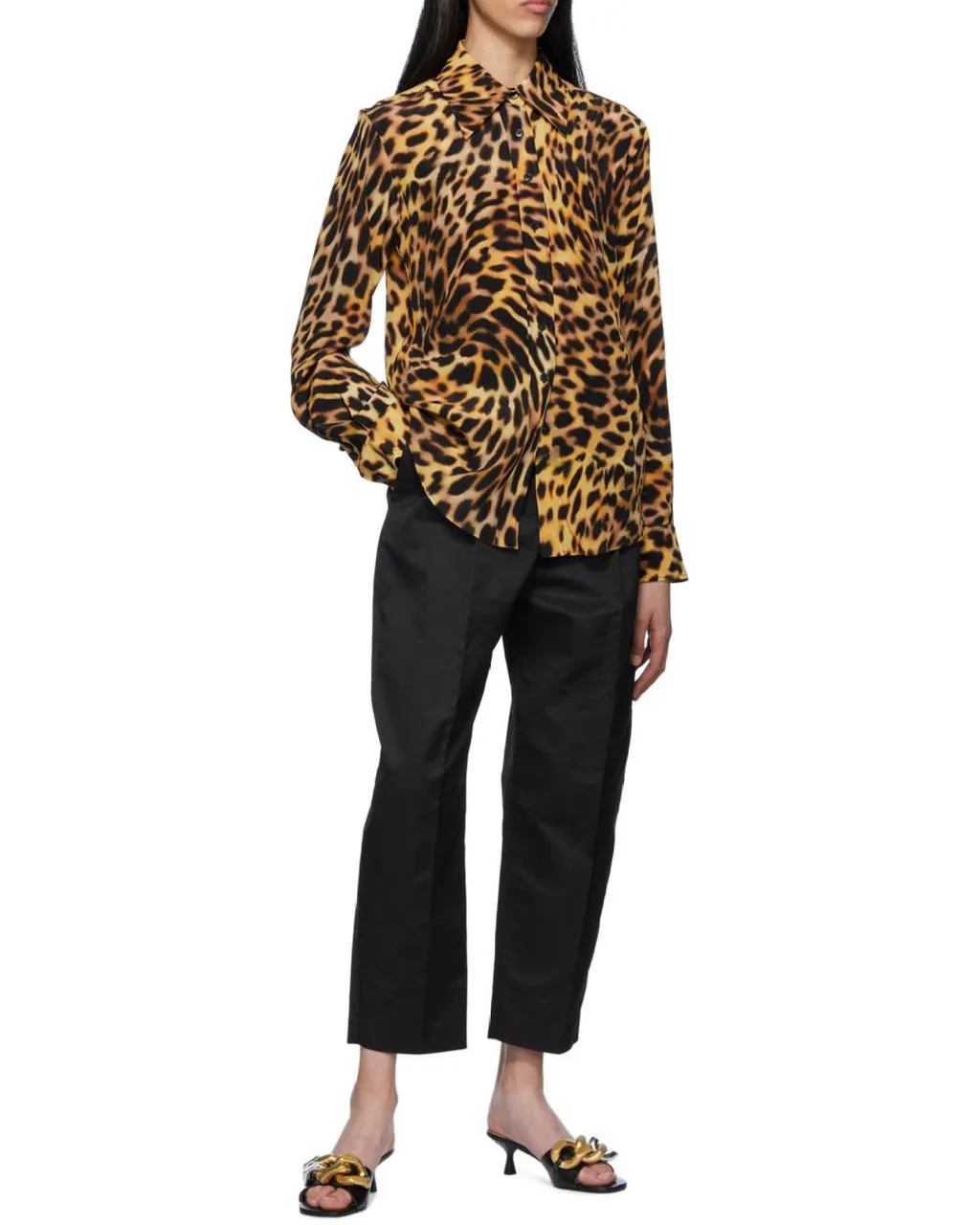 Leopard Pattern Long-Sleeved Shirt