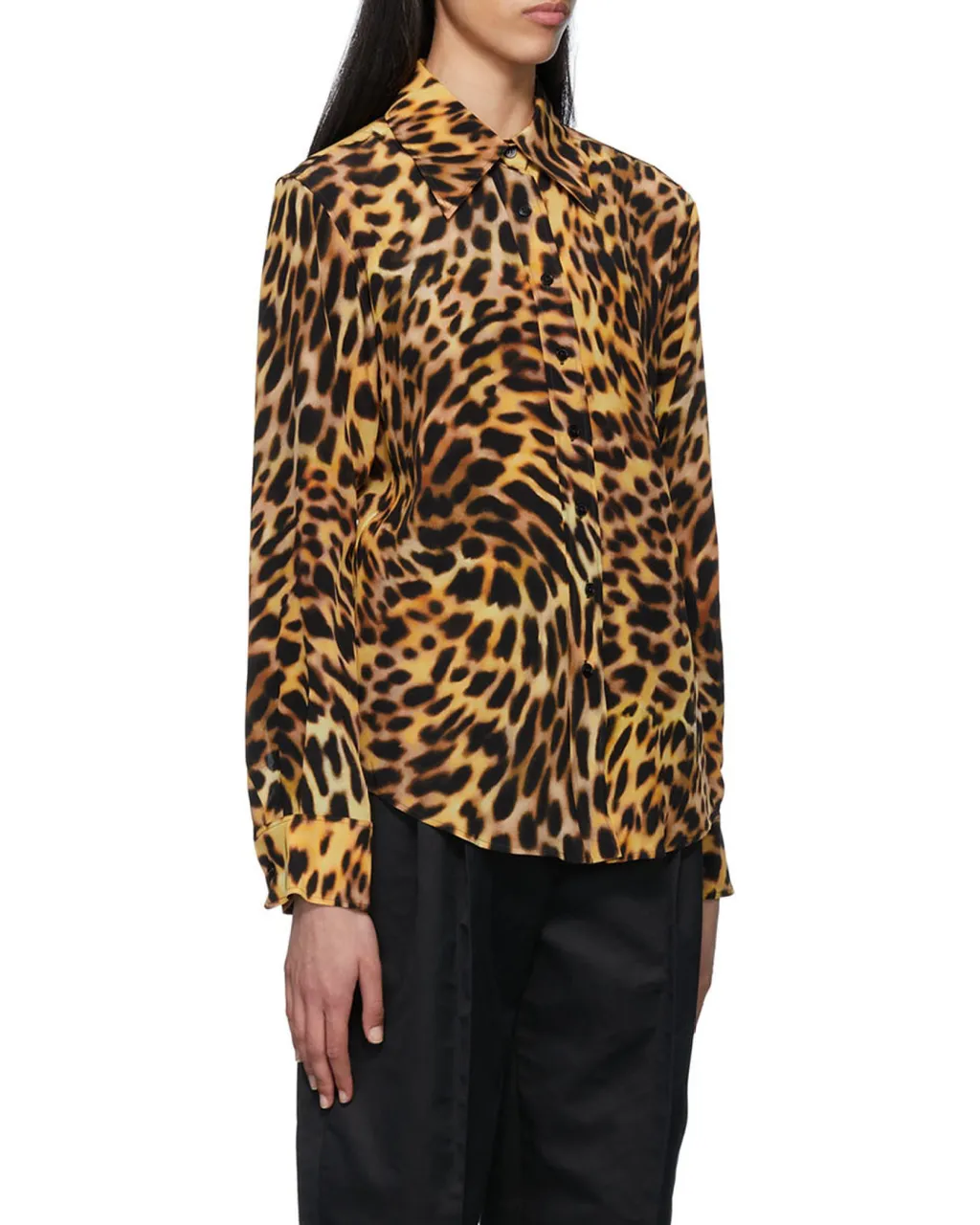 Leopard Pattern Long-Sleeved Shirt