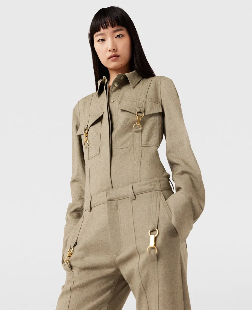 Clasp-Embellished Shirt