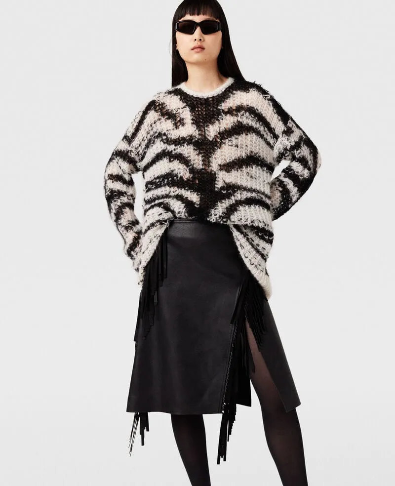 Fringed Midi Skirt