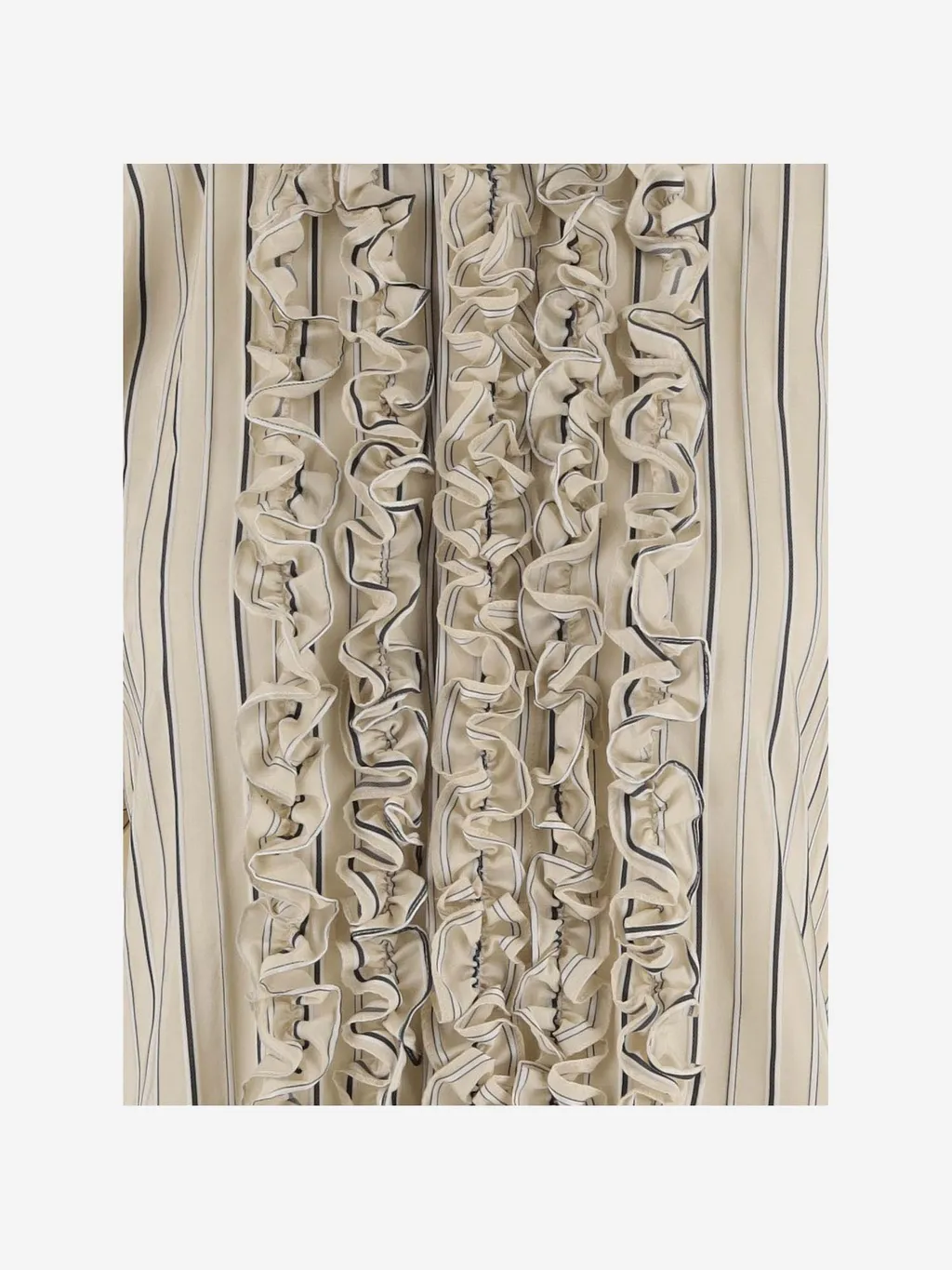 Ruffle Detailed Striped Shirt