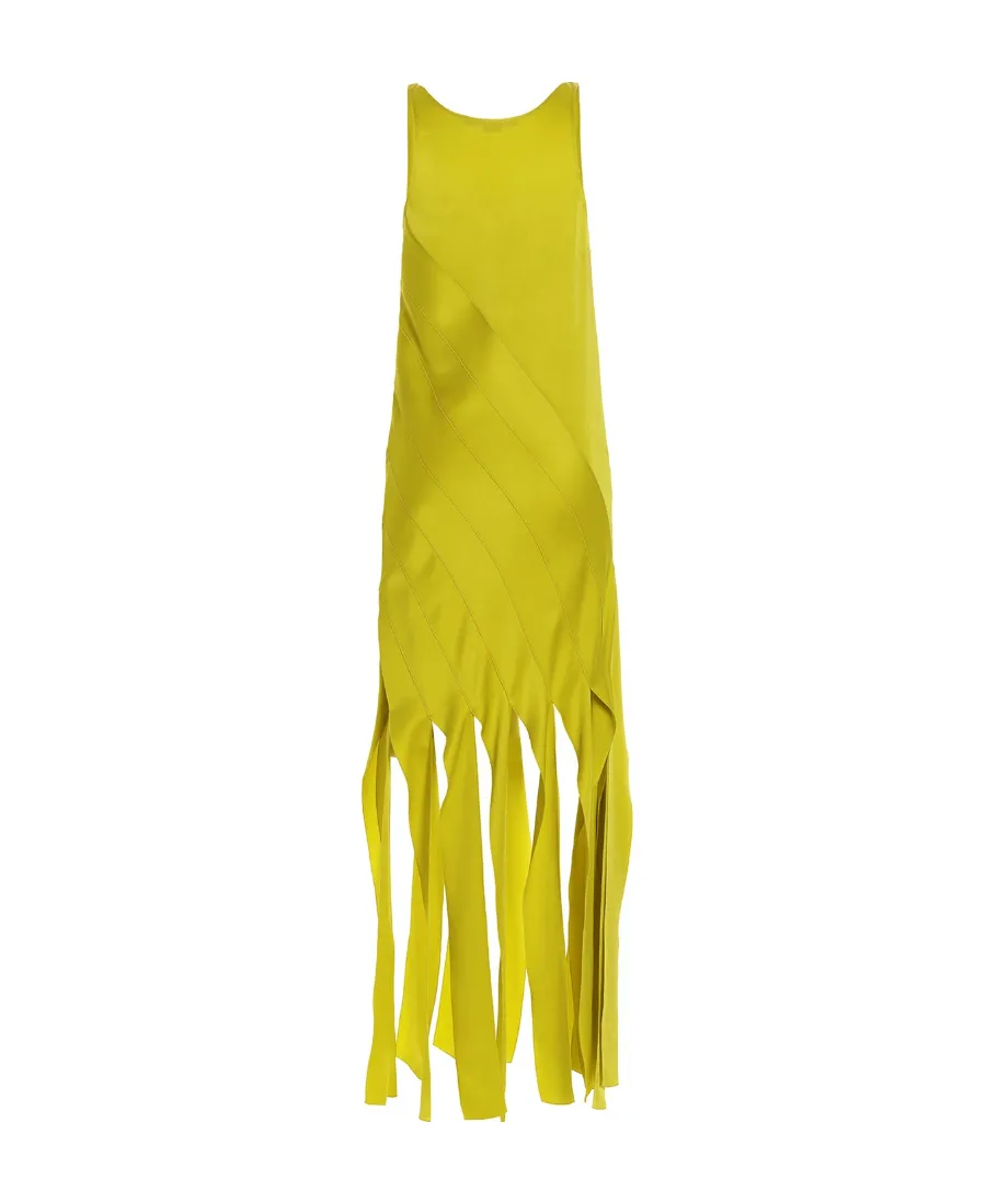 Fringed Hem Sleeveless Dress