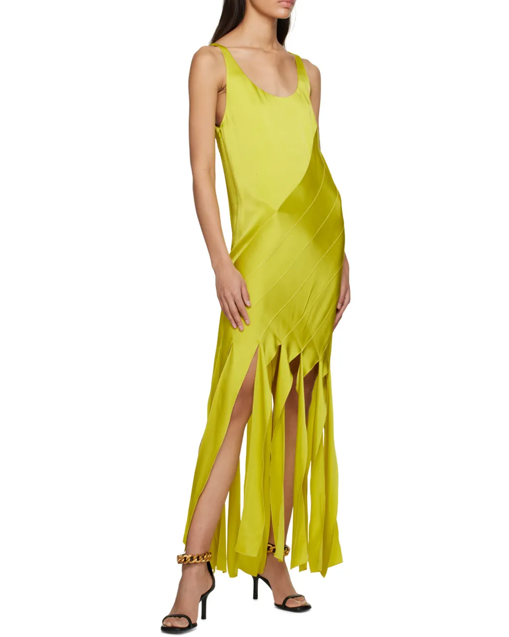 Fringed Hem Sleeveless Dress