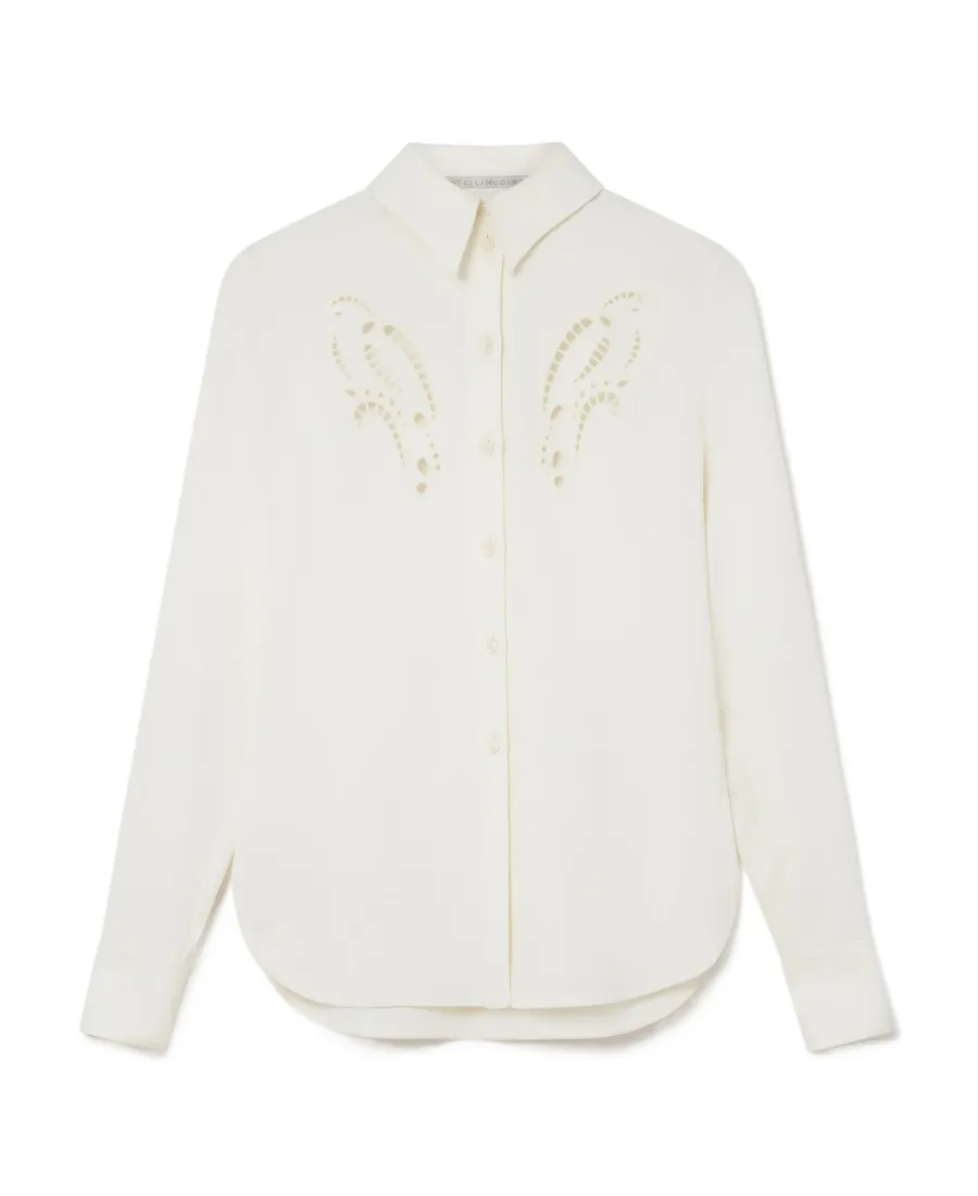 Petal Crochet Compact Crepe Shirt