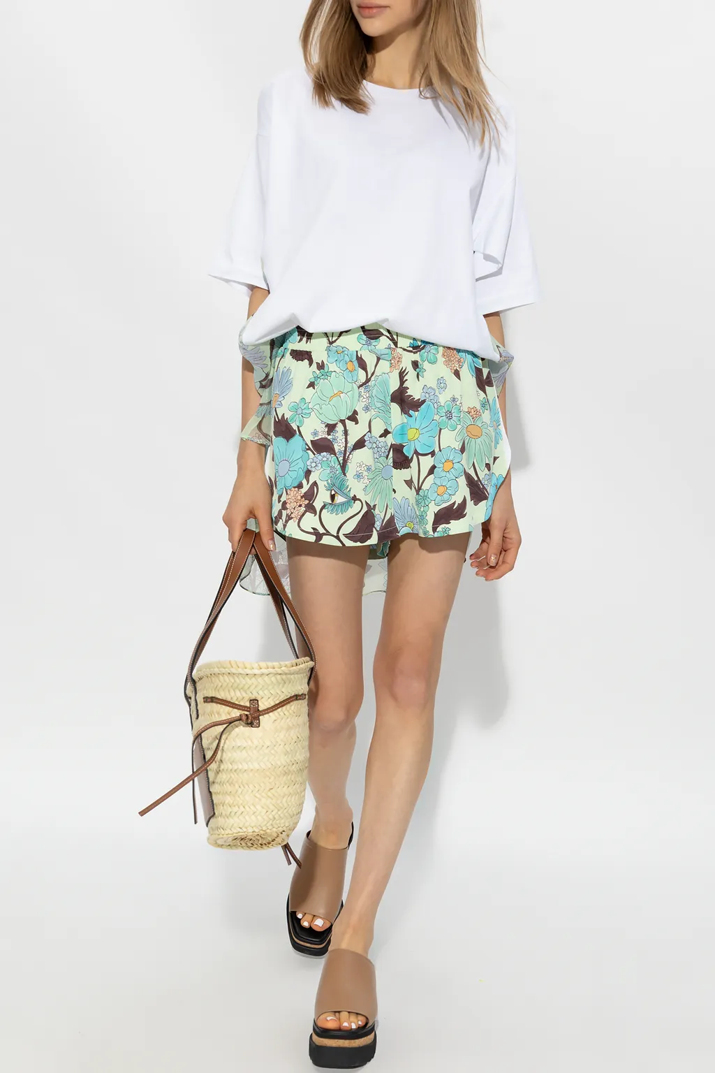 Floral Printed Panelled T-Shirt