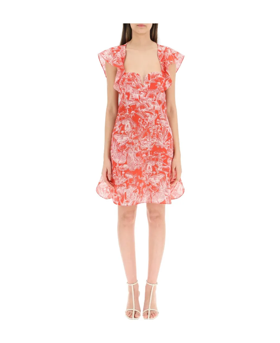 Mushroom Print Short Dress