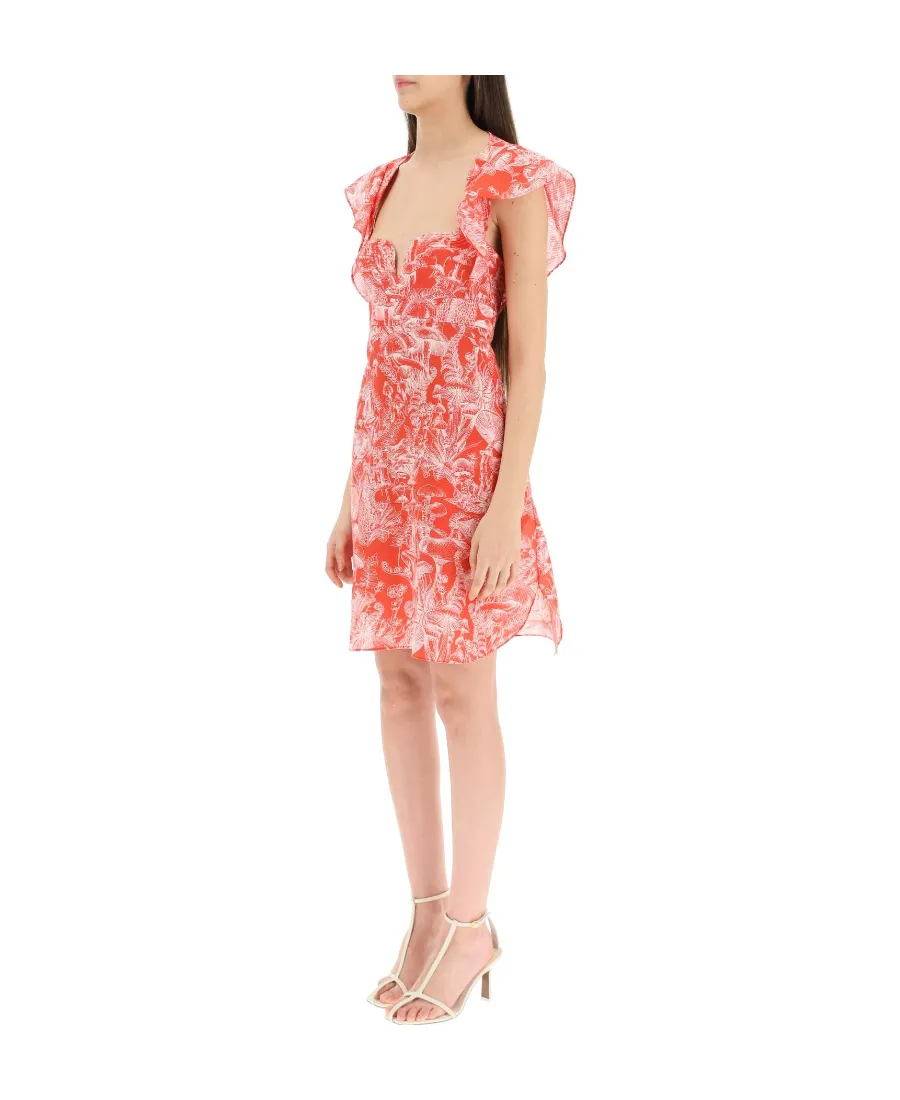 Mushroom Print Short Dress