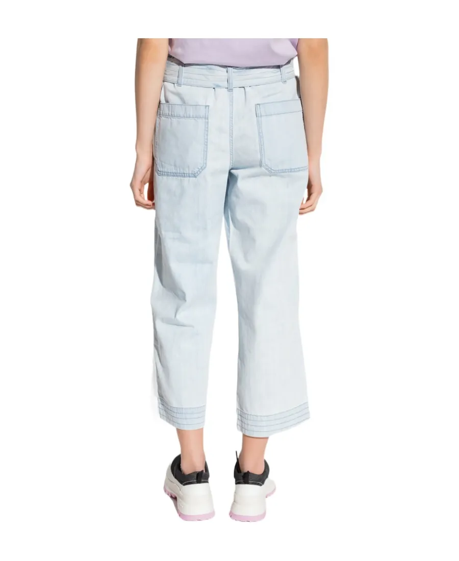 Belted Denim Trousers