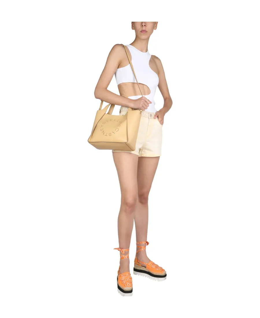 Logo Waistband Denim Shorts