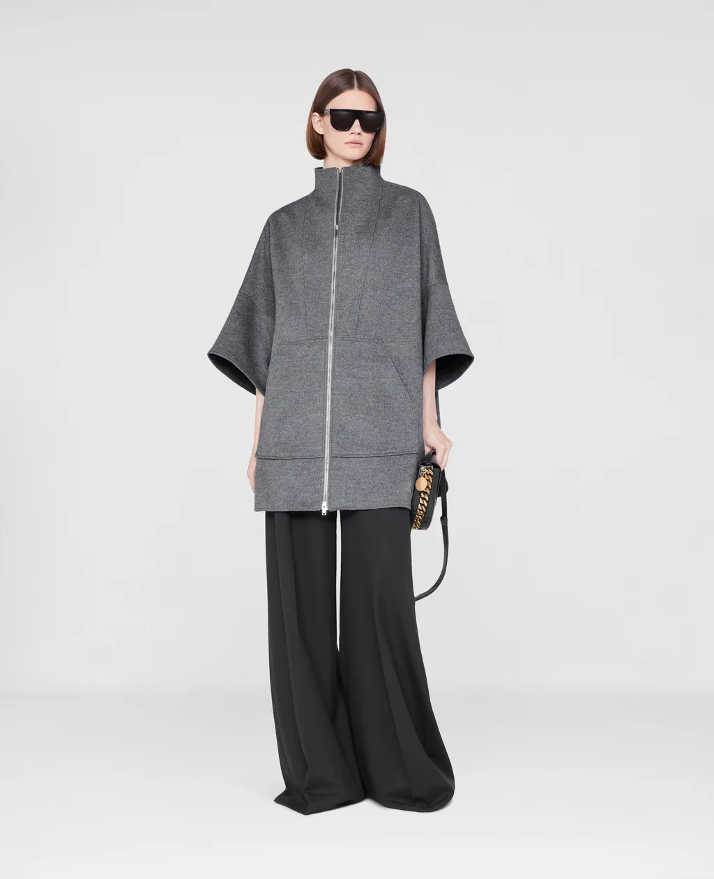 High-Collar Wool Casual Jacket