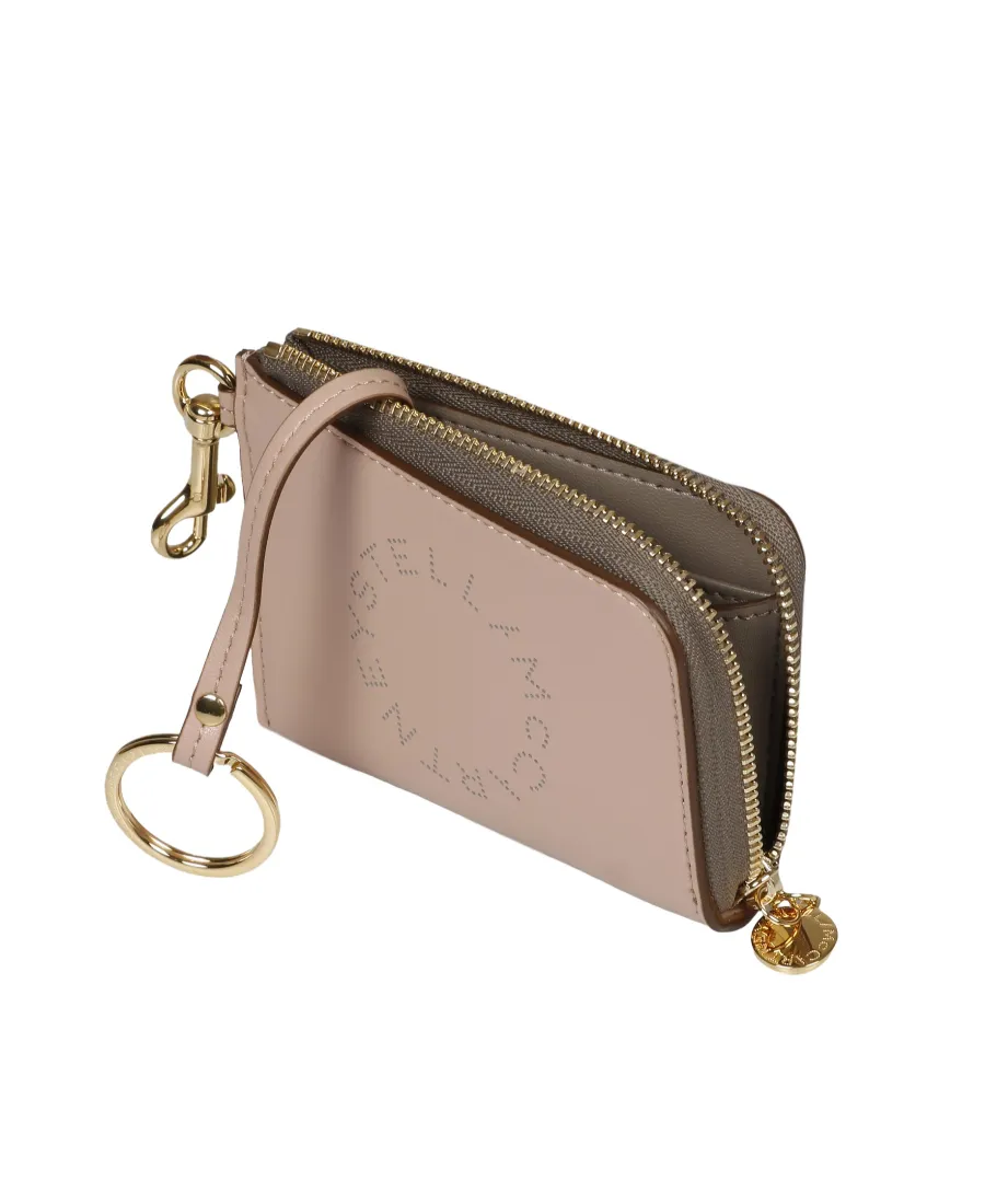Logo Perforated Zipped Wallet