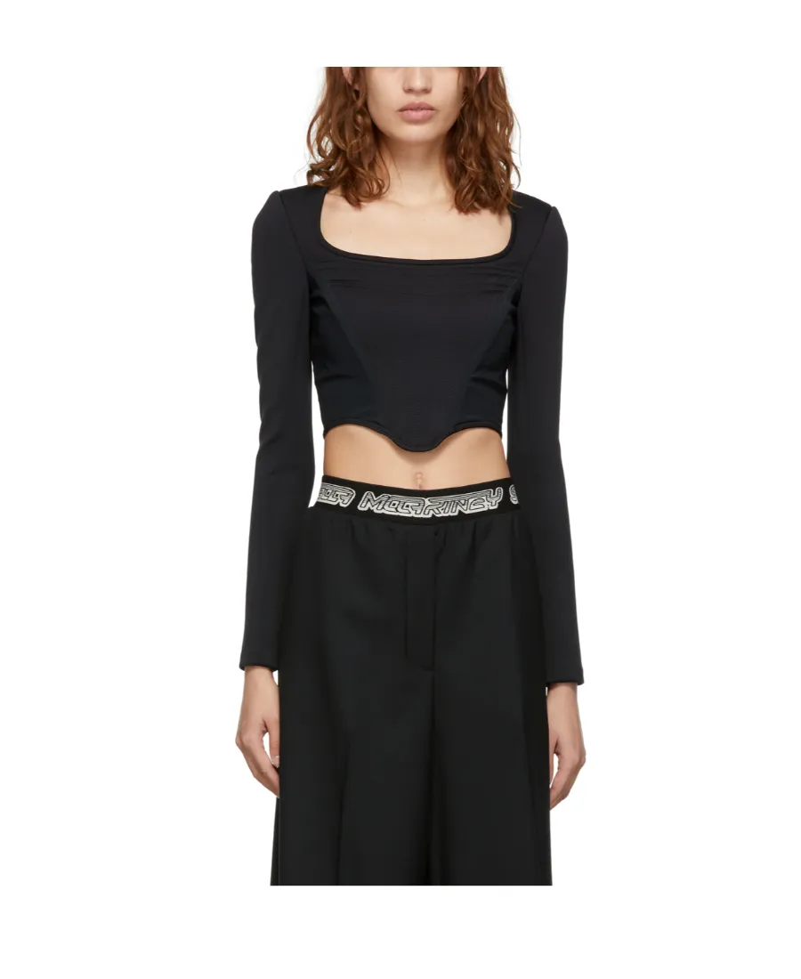 Panneled Long-Sleeve Top