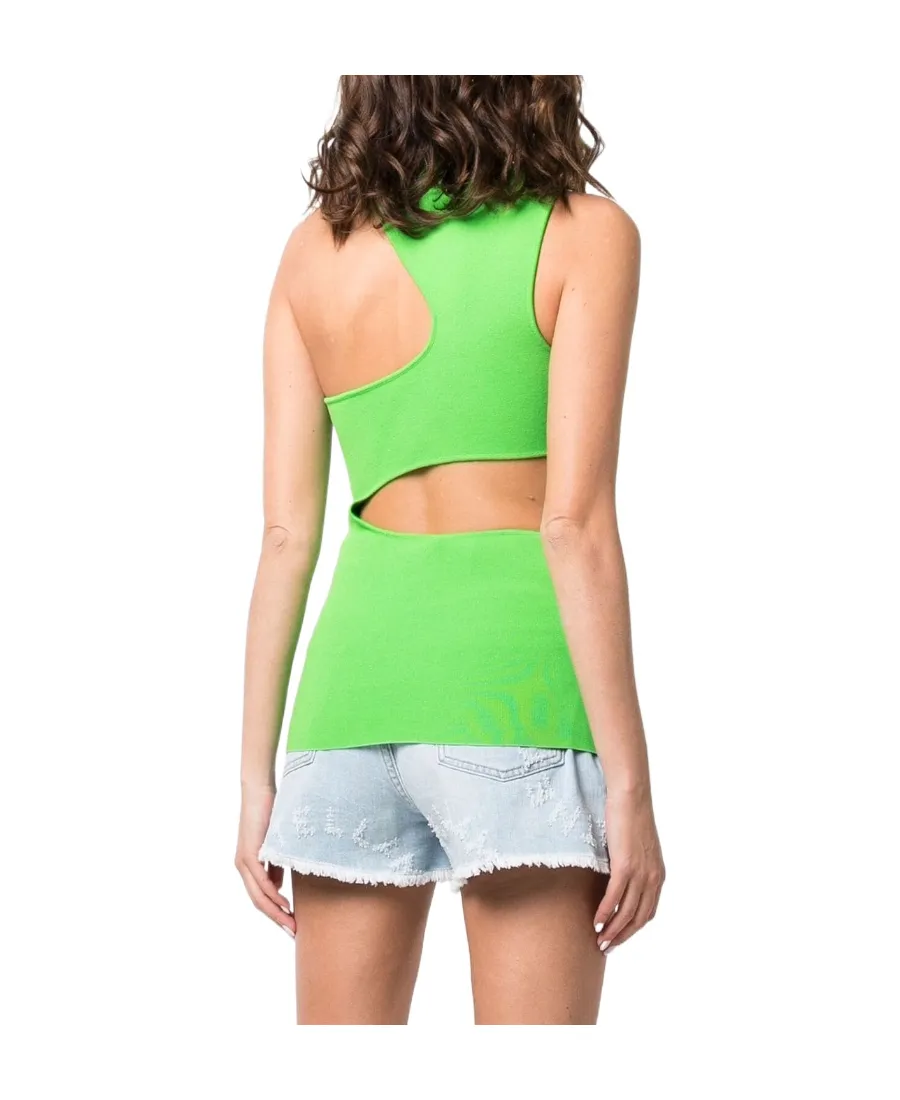 Cut Out Crewneck Tank Top