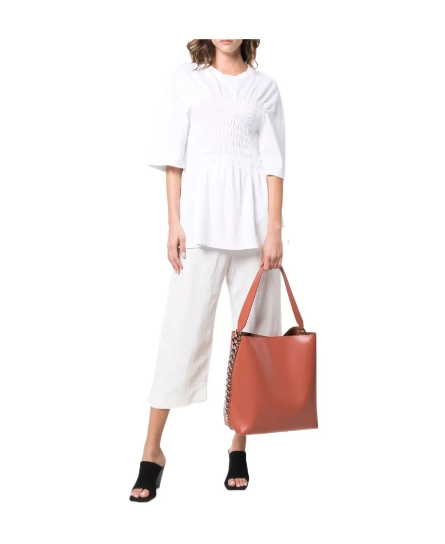 Chain-Trimmed Tote Bag