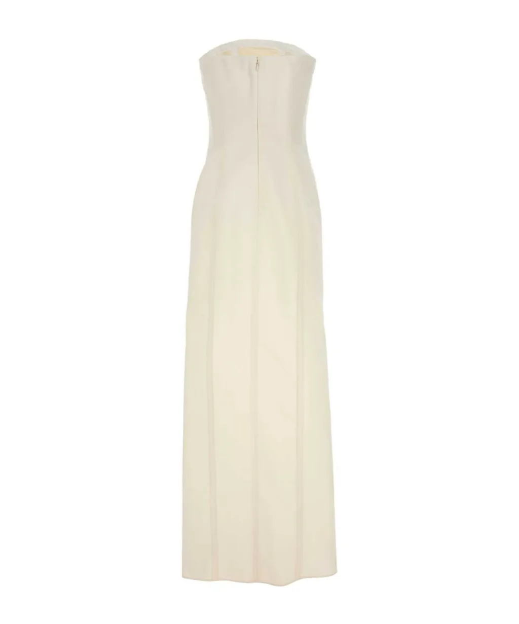 Strapless Leg Slit Maxi Dress
