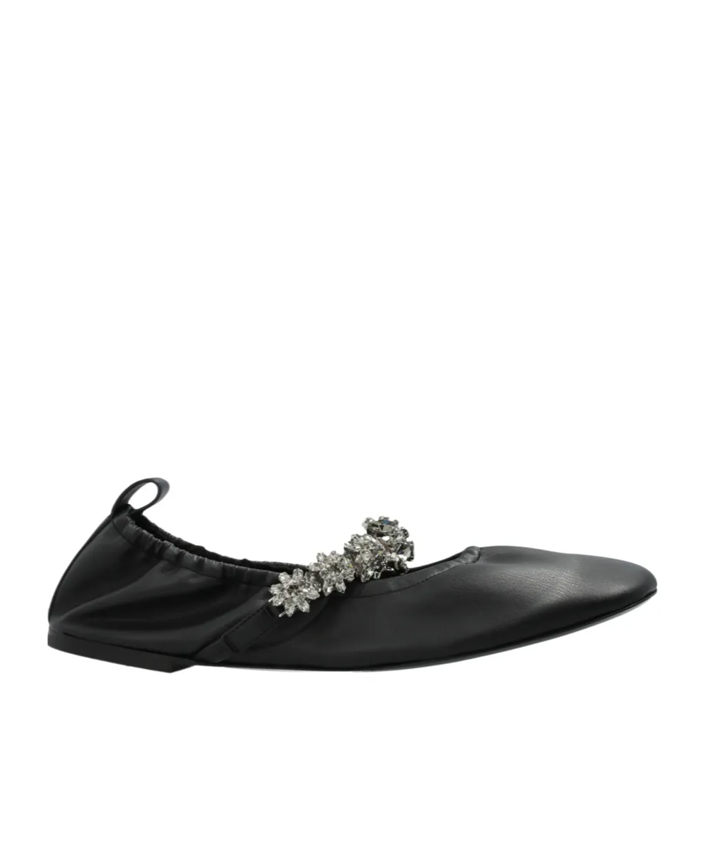 Elsa Crystal Strap Ballet Flats