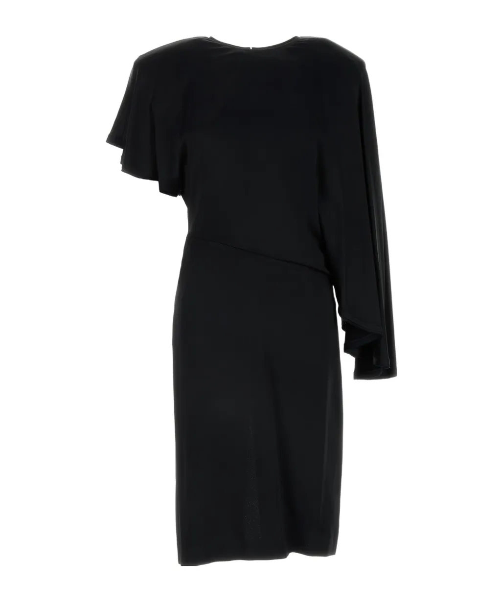 Asymmetric Crew Neck Midi Dress