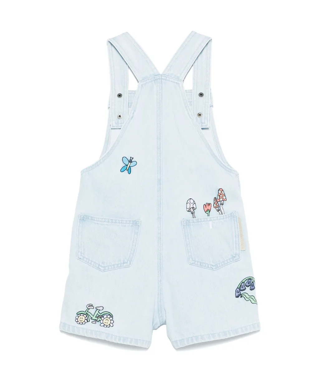 Embroidery Denim Suspenders