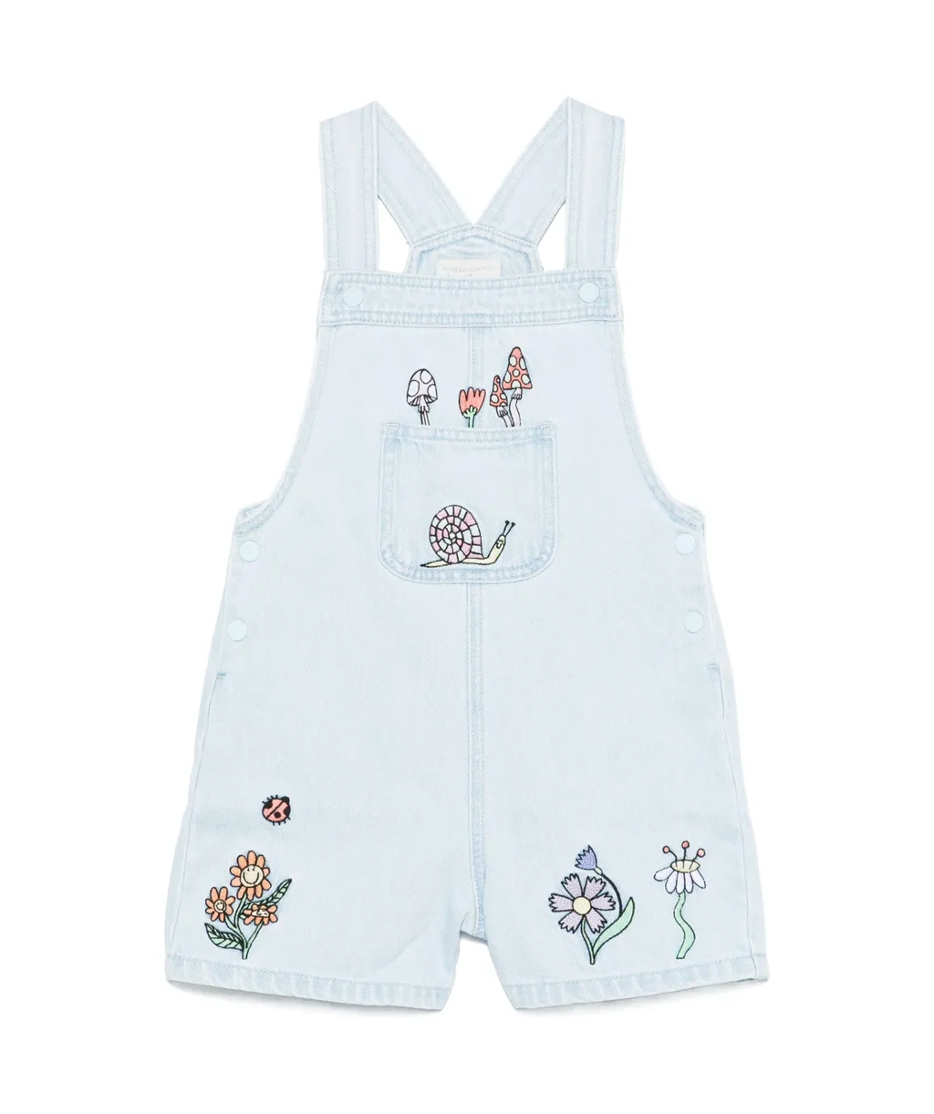 Embroidery Denim Suspenders