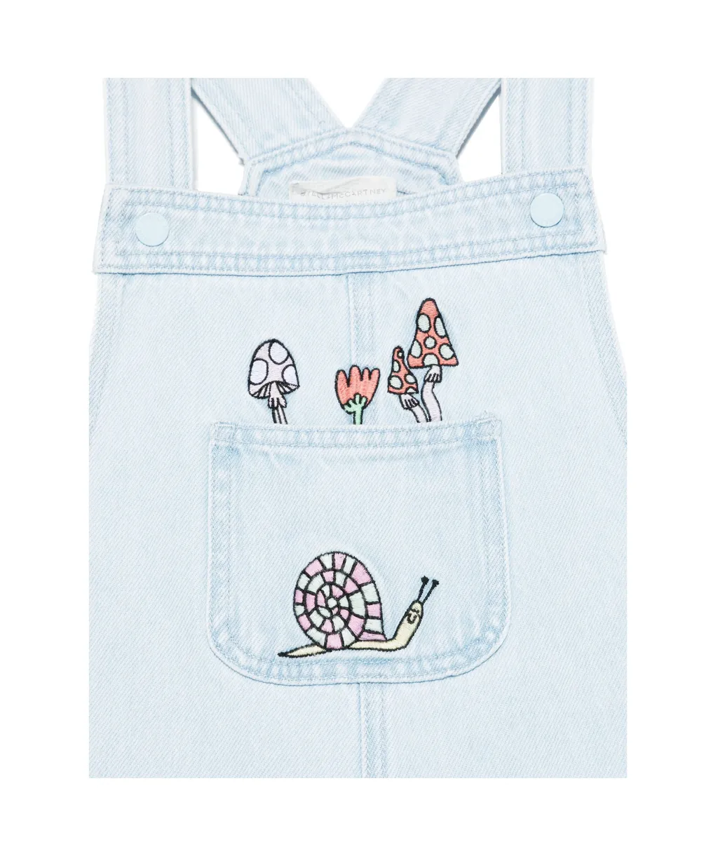Embroidery Denim Suspenders