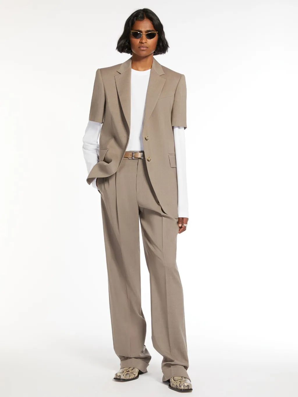 Single-Breasted Short-Sleeved Jacket