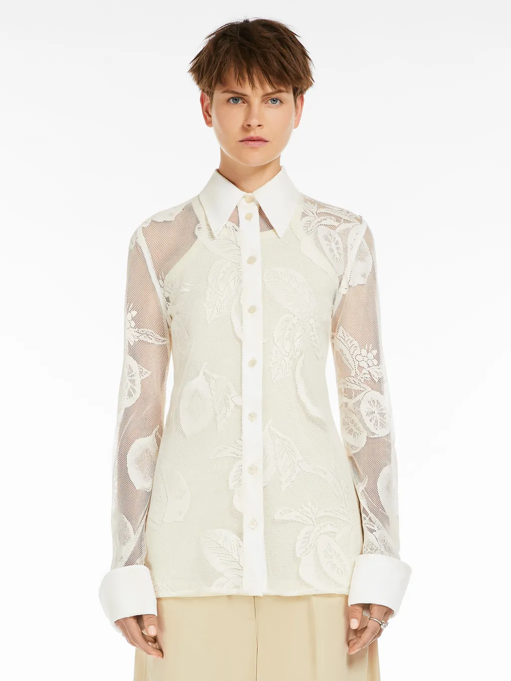 Lace Detailed Long-Sleeved Top