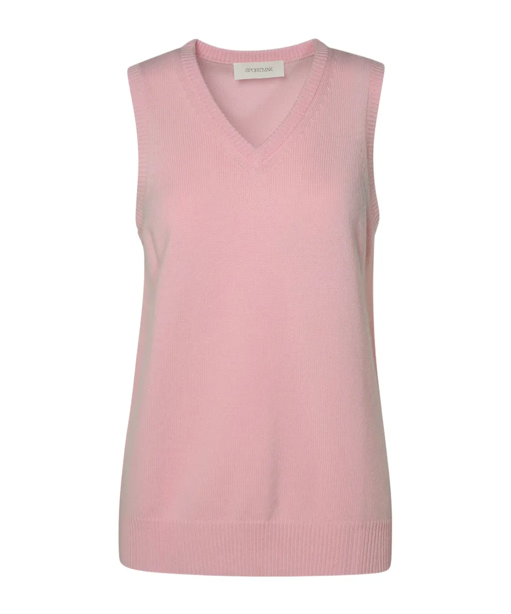 Sleeveless V-Neck Knitted Vest