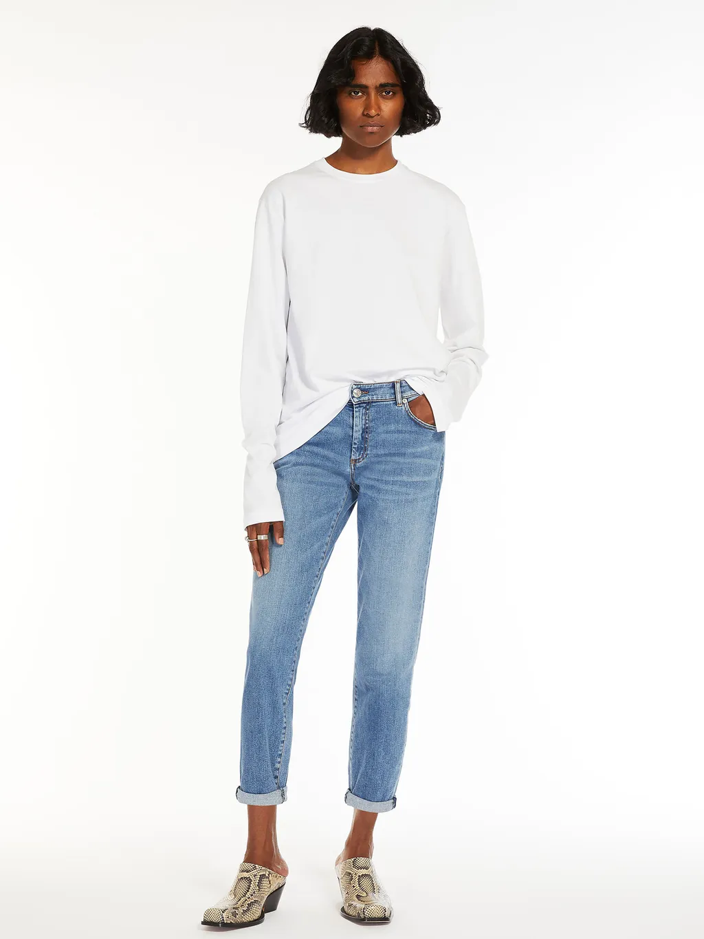 Logo Patch Cropped Jeans