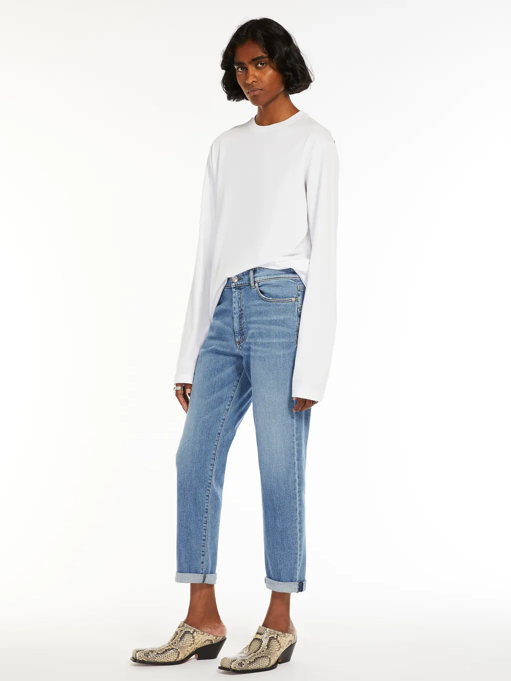 Logo Patch Straight Leg Jeans